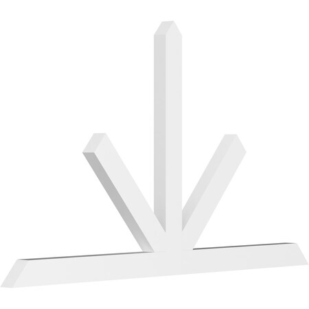Ekena Millwork Saratoga Architectural Grade PVC Gable Bracket, 108"W x 63"H x 4"D x 6"F, 14/12 Pitch GBP108X63X0406SAR00